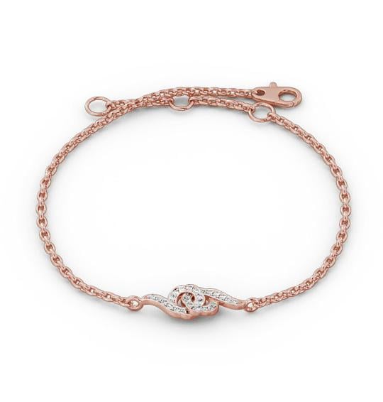 Circle Design Delicate Swirling Diamond Bracelet 18K Rose Gold BRC6_RG_THUMB2 