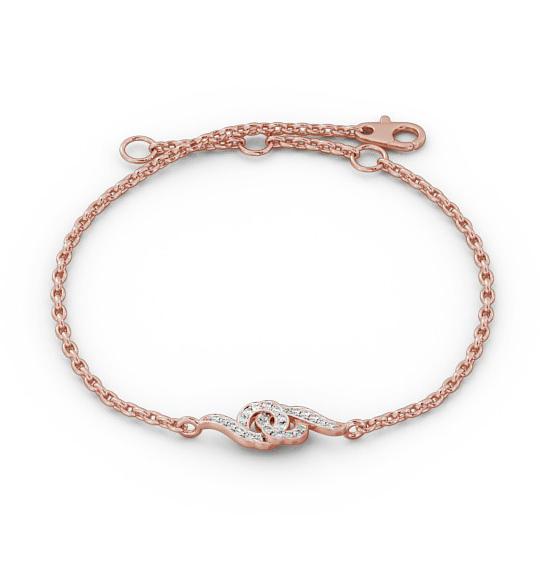 Circle Design Delicate Swirling Diamond Bracelet 18K Rose Gold BRC6_RG_THUMB1