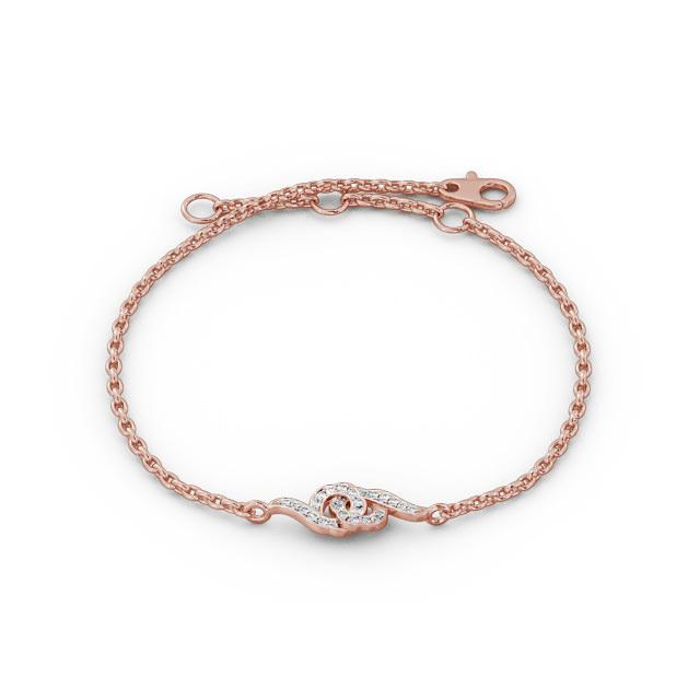 Circle Design Delicate Diamond Bracelet 18K Rose Gold - Arlette BRC6_RG_UP