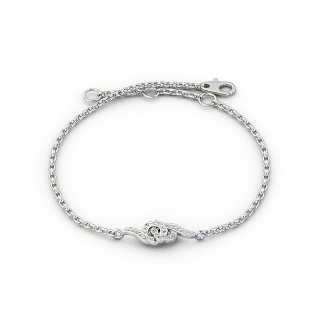 Circle Design Delicate Diamond Bracelet 18K White Gold - Arlette BRC6_WG_UP