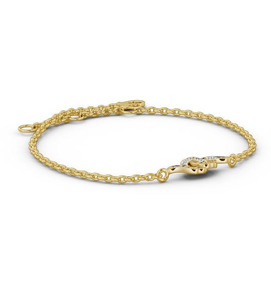 Circle Design Delicate Swirling Diamond Bracelet 9K Yellow Gold BRC6_YG_THUMB1 