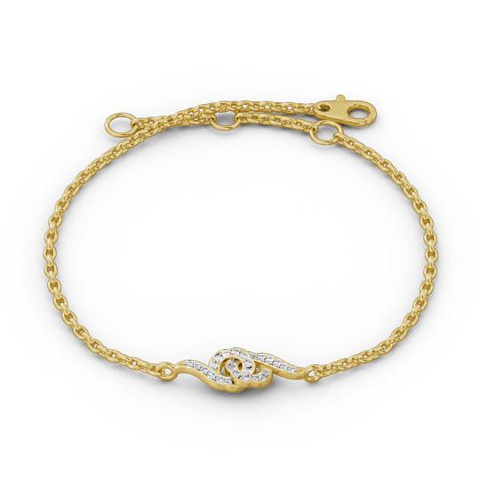 Circle Design Delicate Swirling Diamond Bracelet 18K Yellow Gold BRC6_YG_THUMB2 