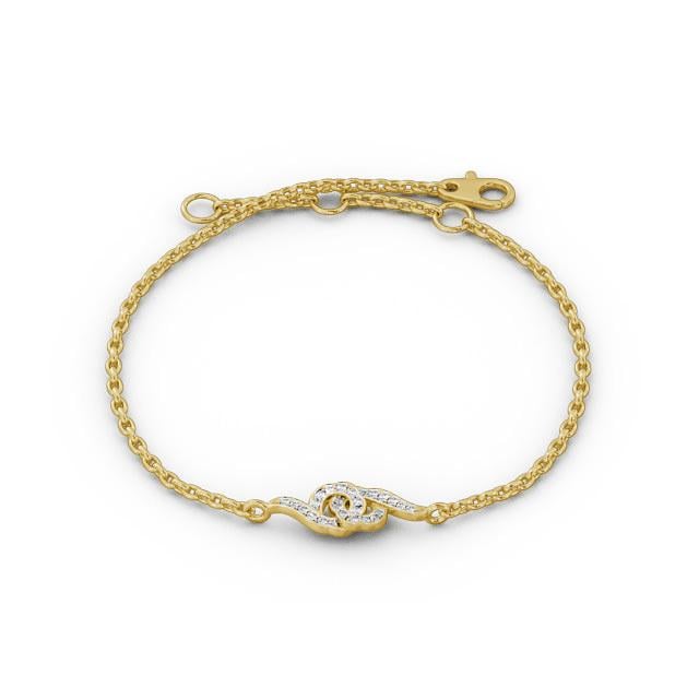 Circle Design Delicate Diamond Bracelet 18K Yellow Gold - Arlette BRC6_YG_UP
