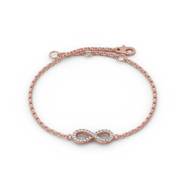 infinity Design Delicate Diamond Bracelet 9K Rose Gold - Tensley BRC7_RG_UP