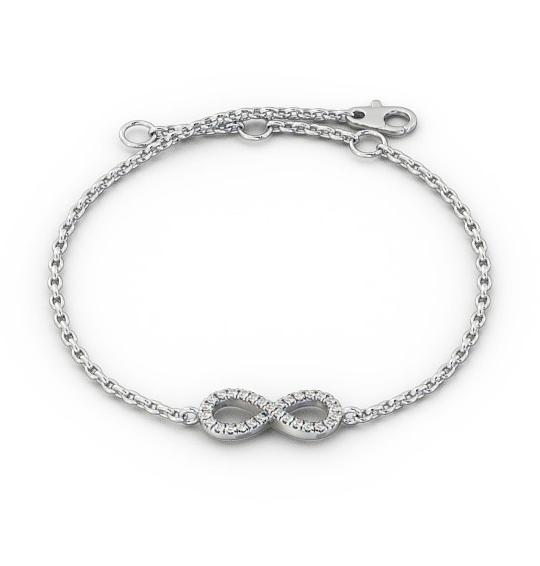 infinity Design Delicate Diamond Bracelet 18K White Gold BRC7_WG_THUMB2 