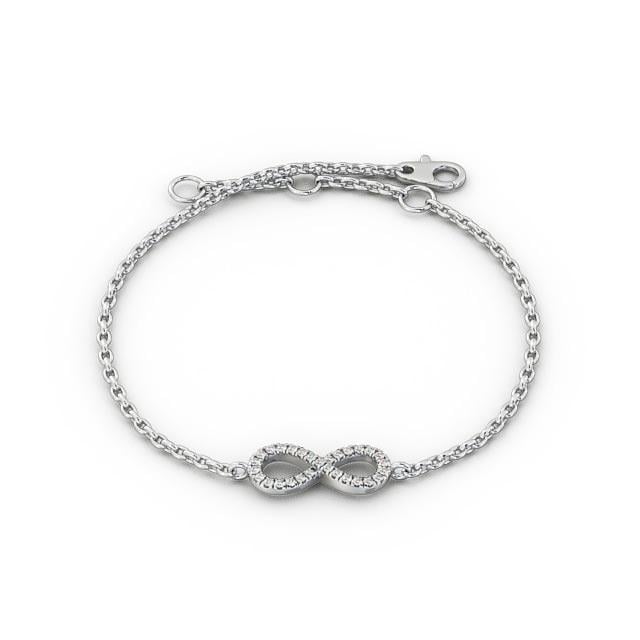 infinity Design Delicate Diamond Bracelet 18K White Gold - Tensley BRC7_WG_UP