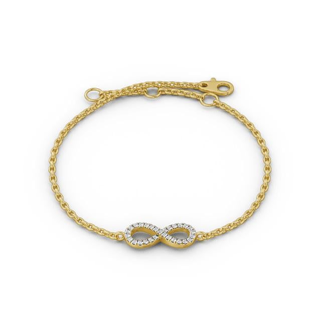infinity Design Delicate Diamond Bracelet 9K Yellow Gold - Tensley BRC7_YG_UP
