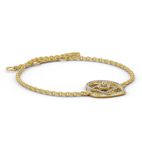 Heart Design Delicate 0.55ct Diamond Bracelet 9K Yellow Gold BRC8_YG_THUMB1 