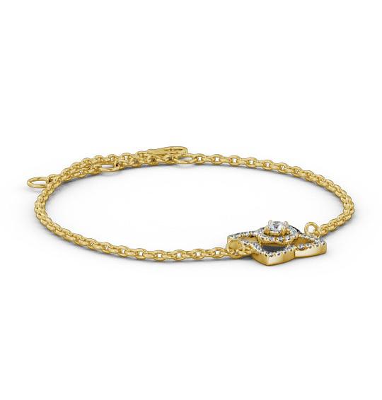 Floral Design Delicate 0.43ct Diamond Bracelet 9K Yellow Gold BRC9_YG_THUMB1 