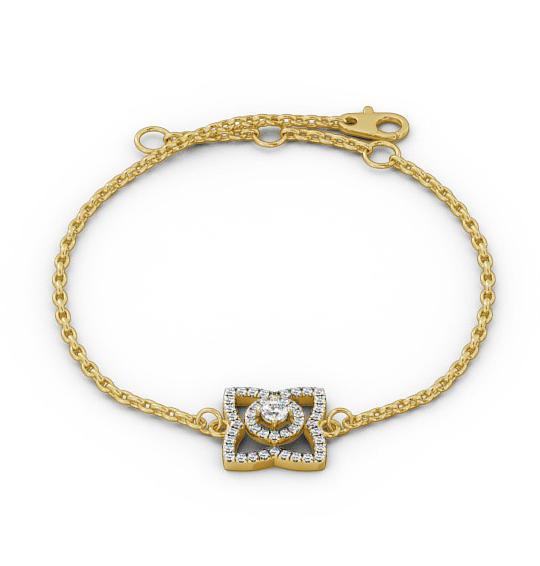 Floral Design Delicate 0.43ct Diamond Bracelet 9K Yellow Gold BRC9_YG_THUMB2 