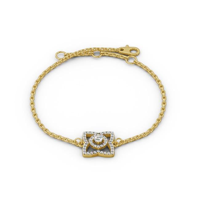 Floral Design Delicate 0.43ct Diamond Bracelet 9K Yellow Gold - Maram BRC9_YG_UP