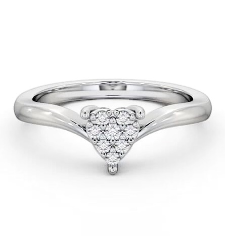 Cluster Diamond Heart Design Ring 9K White Gold CL10_WG_THUMB1