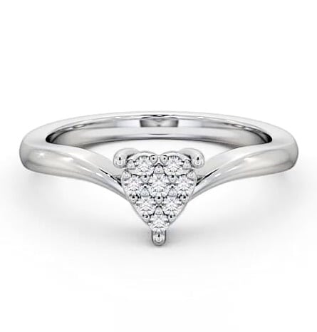 Cluster Diamond Heart Design Ring Platinum CL10_WG_THUMB2 