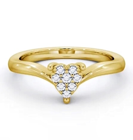 Cluster Diamond Heart Design Ring 18K Yellow Gold CL10_YG_THUMB1