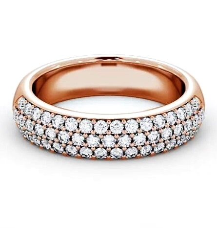 Pave Half Eternity Cluster Style Diamond Ring 18K Rose Gold CL12_RG_THUMB1