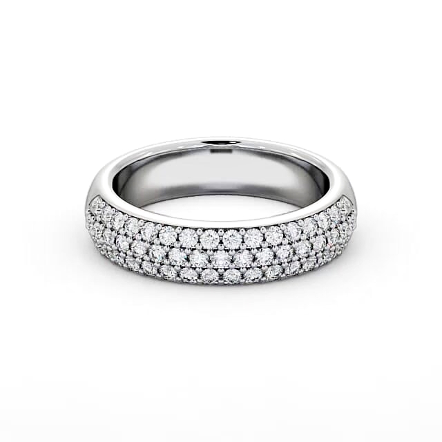 Pave Half Eternity Diamond Ring 18K White Gold - Laiken CL12_WG_HAND
