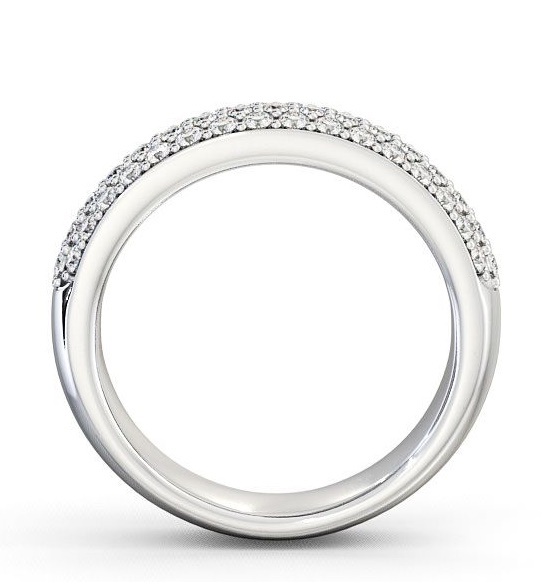 Pave Half Eternity Cluster Style Diamond Ring 9K White Gold CL12_WG_THUMB1 
