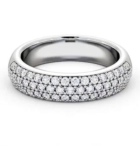 Pave Half Eternity Cluster Style Diamond Ring 9K White Gold CL12_WG_THUMB1