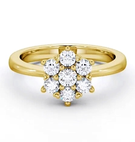 Cluster Diamond Traditional Style Ring 18K Yellow Gold CL13_YG_THUMB1