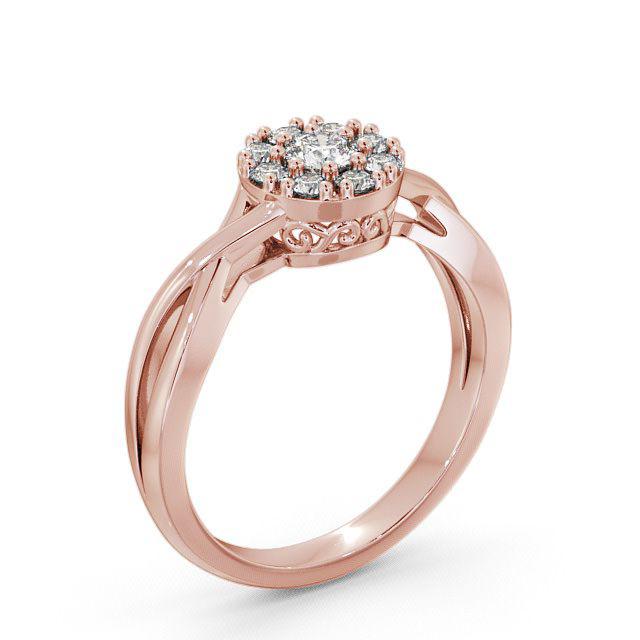Cluster Diamond Ring 18K Rose Gold - Isley CL14_RG_HAND