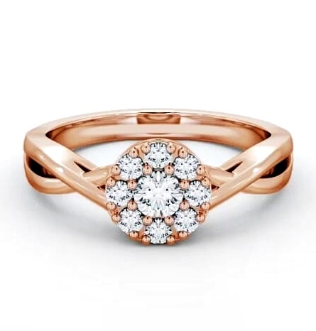 Cluster Diamond Halo Style Ring 9K Rose Gold CL14_RG_THUMB1