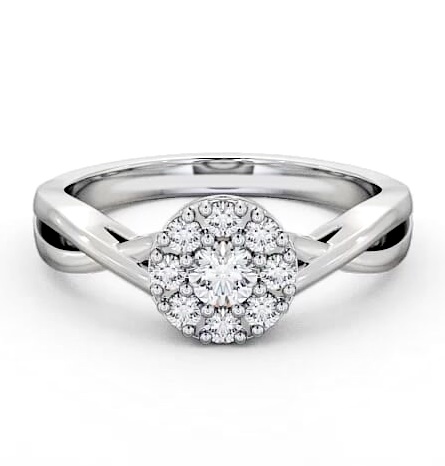 Cluster Diamond Halo Style Ring 18K White Gold CL14_WG_THUMB2 