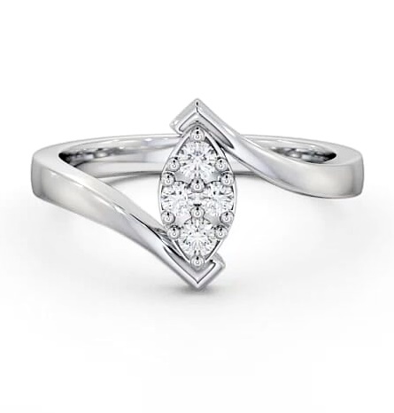 Cluster Diamond Marquise Design Ring 18K White Gold CL15_WG_THUMB2 