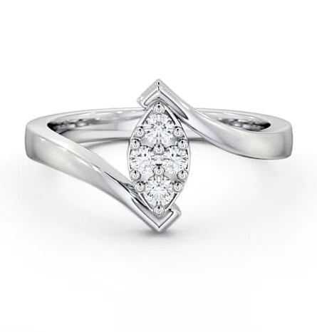 Cluster Diamond Marquise Design Ring 9K White Gold CL15_WG_THUMB2 