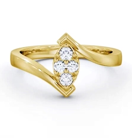 Cluster Diamond Marquise Design Ring 18K Yellow Gold CL15_YG_THUMB2 
