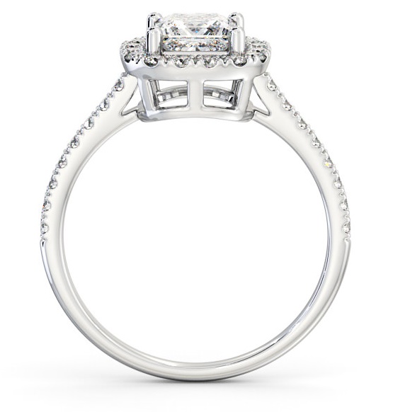 Halo Princess Diamond Dainty Engagement Ring 18K White Gold CL16_WG_THUMB1 