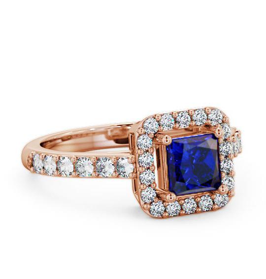 Halo Blue Sapphire and Diamond 1.17ct Ring 18K Rose Gold CL16GEM_RG_BS_THUMB1