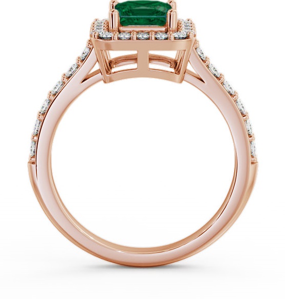 Halo Emerald and Diamond 1.02ct Ring 9K Rose Gold CL16GEM_RG_EM_THUMB1 
