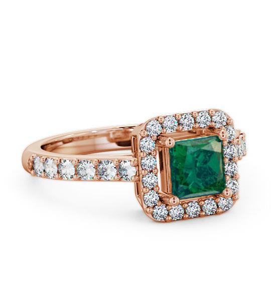 Halo Emerald and Diamond 1.02ct Ring 18K Rose Gold CL16GEM_RG_EM_THUMB1