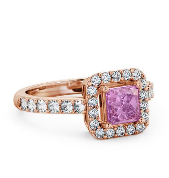Halo Pink Sapphire and Diamond 1.17ct Ring 18K Rose Gold CL16GEM_RG_PS_THUMB1