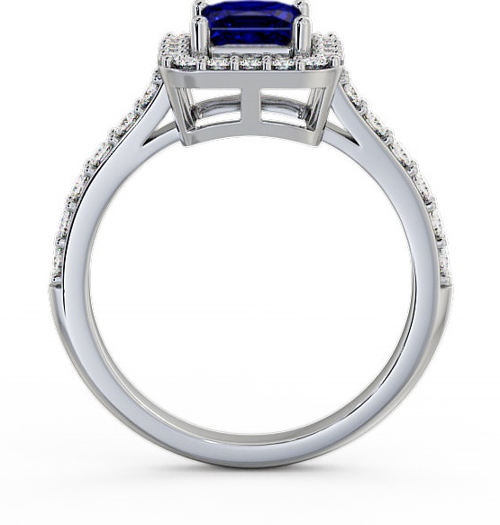 Halo Blue Sapphire and Diamond 1.17ct Ring 18K White Gold CL16GEM_WG_BS_THUMB1 