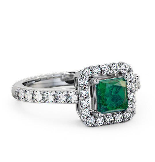 Halo Emerald and Diamond 1.02ct Ring 9K White Gold CL16GEM_WG_EM_THUMB1