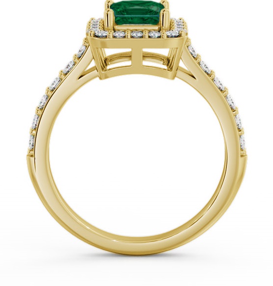 Halo Emerald and Diamond 1.02ct Ring 9K Yellow Gold CL16GEM_YG_EM_THUMB1 
