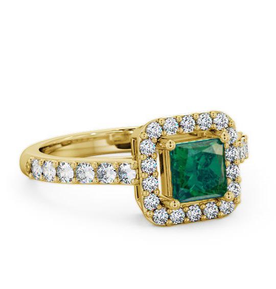 Halo Emerald and Diamond 1.02ct Ring 9K Yellow Gold CL16GEM_YG_EM_THUMB1