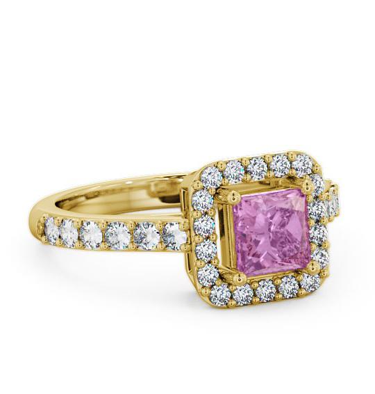 Halo Pink Sapphire and Diamond 1.17ct Ring 9K Yellow Gold CL16GEM_YG_PS_THUMB1