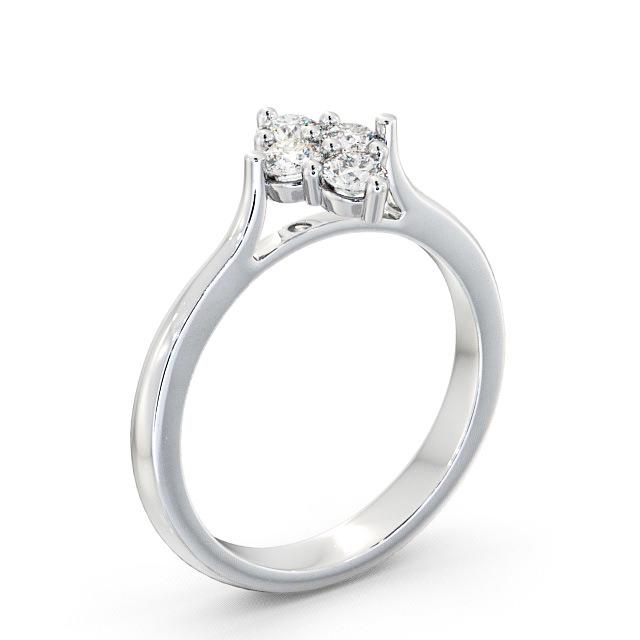 Cluster Round Diamond Ring Platinum - Nari CL17_WG_HAND