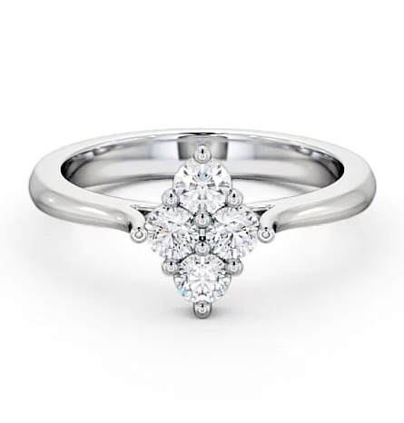 Cluster Round Diamond Marquise Design Ring 18K White Gold CL17_WG_THUMB1