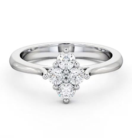 Cluster Round Diamond Marquise Design Ring 9K White Gold CL17_WG_THUMB2 