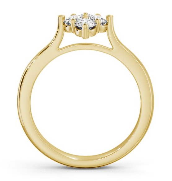 Cluster Round Diamond Marquise Design Ring 9K Yellow Gold CL17_YG_THUMB1