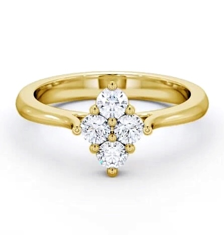 Cluster Round Diamond Marquise Design Ring 18K Yellow Gold CL17_YG_THUMB1