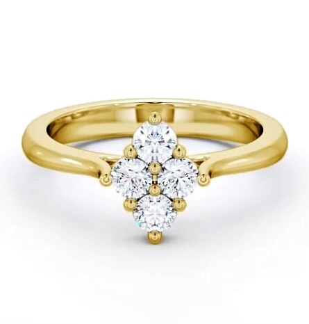 Cluster Round Diamond Marquise Design Ring 18K Yellow Gold CL17_YG_THUMB2 