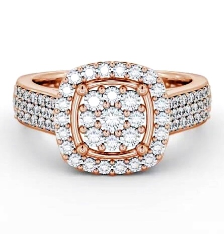 Cluster Diamond 0.75ct Glamorous Design Ring 18K Rose Gold CL18_RG_THUMB2 