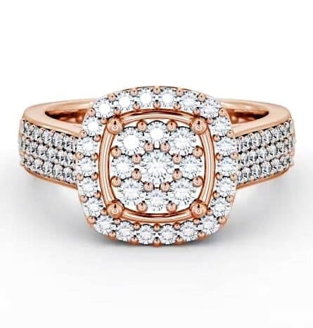 Cluster Diamond 0.75ct Glamorous Design Ring 18K Rose Gold CL18_RG_THUMB1