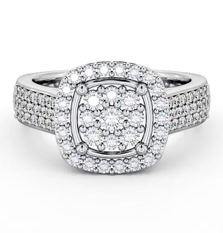 Cluster Diamond 0.75ct Glamorous Design Ring 9K White Gold CL18_WG_THUMB2 