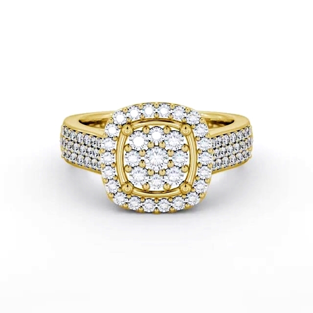 Cluster Diamond 0.75ct Ring 18K Yellow Gold - Jace CL18_YG_HAND