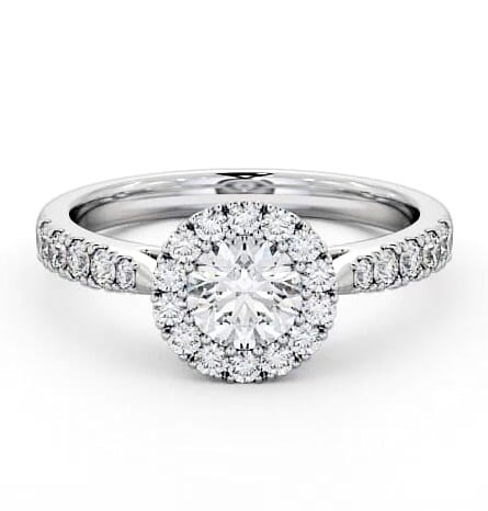 Cluster Diamond Halo Style Ring 18K White Gold CL19_WG_THUMB2 
